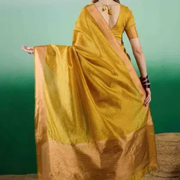 all about you Woven Design Zari Organza Handloom Kanjeevaram Saree image 2