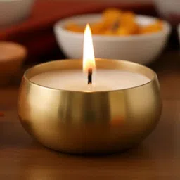 Garden Deco Elegant Wax Scented Candle in Gold Metal Jar-picture-38