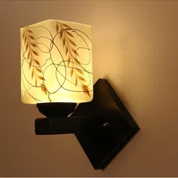 SOMIL Pack Of 3 Brown Printed Wood Traditional Rectangle Shaped Wall Lamp-picture-14
