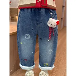 LULU & SKY Unisex Kids Wide Leg Mid-Rise Light Fade Jeans-picture-55