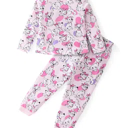 Babyhug Disney Single Jersey Knit Full Sleeves Night Suit With 101 Dalmatians Print - Light Pink-picture-22