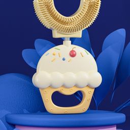 fab n funky Soft Silicone Cupcake Shaped BPA-Free Baby Teether -Yellow-picture-20