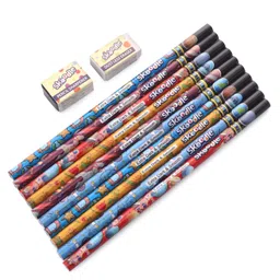 Skoodle Pencil with Astronaut Print Sharpener & Eraser - Pack of 10-picture-18