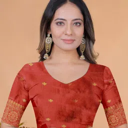 DIVASTRI Ethnic Motifs Zari Silk Blend Banarasi Saree image 2