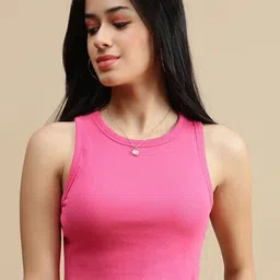 De Moza Women Ribbed Cotton Tank Crop Top-image-87