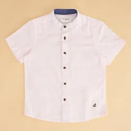 Pantaloons Junior Half Sleeves Anchor Patch Detailed Shirt - Pink image 3
