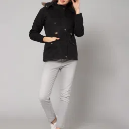 Cantabil Black Hooded Jacket image 4