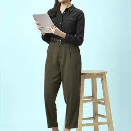 Annabelle by Pantaloons Green High Rise Trousers image 4