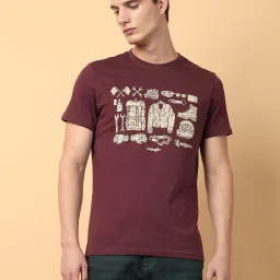 Wrangler Wine Regular Fit Printed T-Shirt image 4