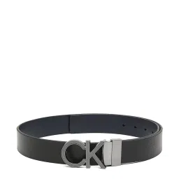 CALVIN KLEIN Black & Navy Logo Reversible Belt image 1