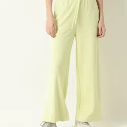 RAREISM Lime Green Polyester Solid Trackpants image 1