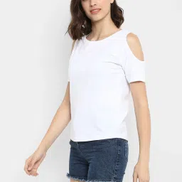 Appulse White Cotton Slim Fit Top image 3
