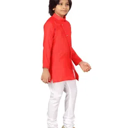 Aarika Kids Red & White Straight Fit Full Sleeves Kurta Set image 4