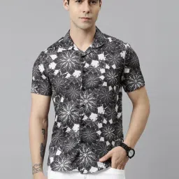 Bushirt Iron Grey  Regular Fit Printed Shirt image 1