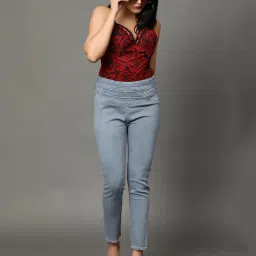 Angelfab Grey Cotton Regular Fit Jeggings image 4