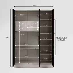 Godrej Interio Slimline 3-Door Steel Almirah, ShellWine Red (1-Year Warranty, 1 Locker, 2 Drawers) image 4