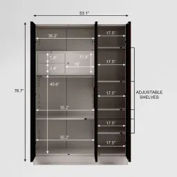 Godrej Interio Slimline 3-Door Steel Almirah, Tex ShellWine Red (1-Year Warranty, 1 Locker, 2 Drawers) image 4