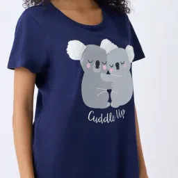 Wunderlove by Westside Navy Koala Bear Cotton T-Shirt and Pyjama Set image 4