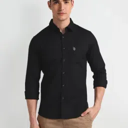 U.S. Polo Assn. Black Slim Fit Shirt-image-31