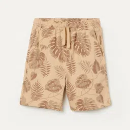 Fame Forever by Lifestyle Boys Beige Cotton Printed Shorts image 1