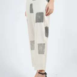 Banana Labs White & Black Monochrome Edit Cotton Geometric Pants image 4
