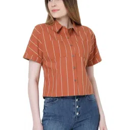 Vero Moda Brown Striped Shirt-image-46