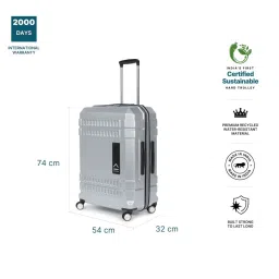 Uppercase Bullet Silver Textured Hard Large Trolley Bag - 32 image 4