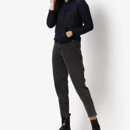 Campus Sutra Navy Regular Fit Hoodie image 4