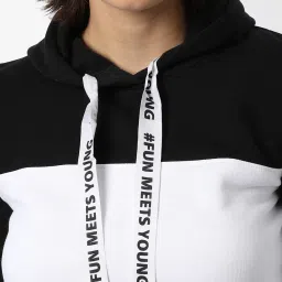 Campus Sutra Multicolor Cotton Color-Block Hoodie image 4