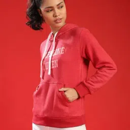 Campus Sutra Red Graphic Print Hoodie-picture-26