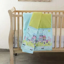 House This Shala Yellow & Blue 100% Cotton 180 TC Queen-Sized Quilt - Set of 1-image-10