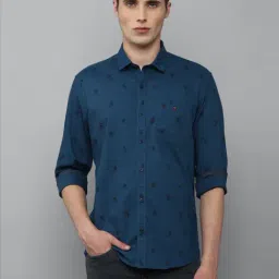 Louis Philippe Jeans Blue Cotton Slim Fit Printed Shirt-picture-22