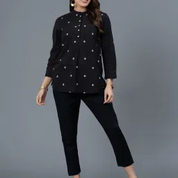 Mode by Red Tape Black Cotton Embroidered Top image 4