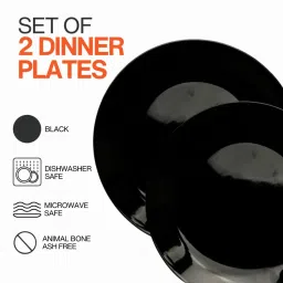 BlackCarrot Black Ceramic Dinner Plates - Set of 2 image 1