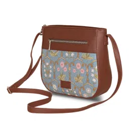 ZOUK Blue Printed Small Cross Body Bag image 3