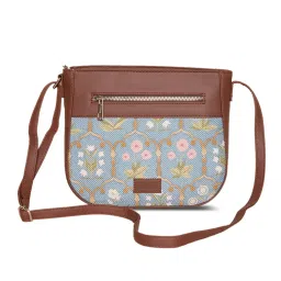 ZOUK Blue Printed Small Cross Body Bag image 2