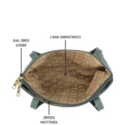 Baggit Green Textured Large Tote Handbag image 4