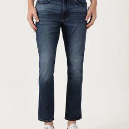 Wrangler Dark Indigo Cotton Slim Fit Jeans-picture-8
