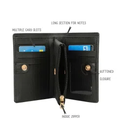 Baggit Black Solid Bi-Fold Wallet for Women image 4
