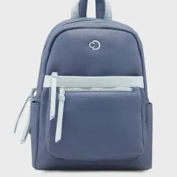 Caprese Sia Blue Faux Leather Medium Backpack-picture-22