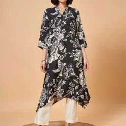 Marigold Lane Black Printed A Line Kurta-picture-14