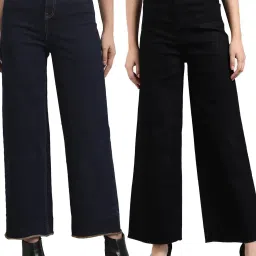Kotty Black & Blue Flared Fit High Rise Jeans (Pack Of 2) image 1
