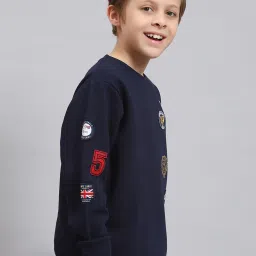 Monte Carlo Kids Navy Printed Full Sleeves Sweatshirt image 4