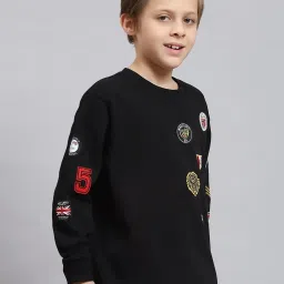 Monte Carlo Kids Black Printed Full Sleeves Sweatshirt image 4