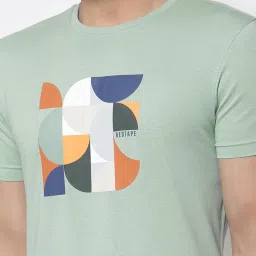 Red Tape Light Green Cotton Regular Fit Printed T-Shirt image 4