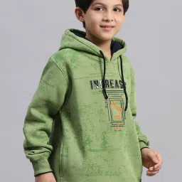 Monte Carlo Kids Green Printed Full Sleeves Sweatshirt image 4