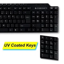 Zebronics KM2100 Keyboard, Alex Mouse & 90 HB USB Port Combo Set (Black) image 4