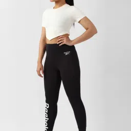 Reebok Black Cotton Printed Sports Tights image 4