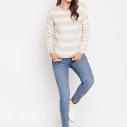 MADAME Pink & White Striped Sweater image 4