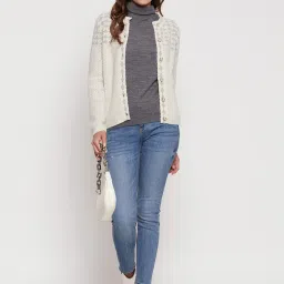 MADAME White Printed Cardigan image 4